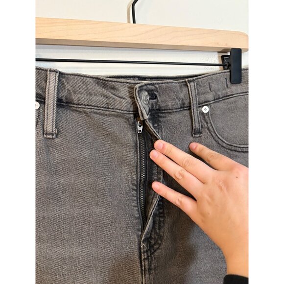 NEW Madewell Perfect Vintage Distressed Black Stretch Denim High-Rise Mom Jeans - Picture 6 of 14